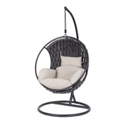 Šūpuļkrēsls ar spilvenu ANDREA BIZZOTTO GALAPAGOS BLACK seat 107x113xh65 cm