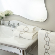 Dvielis FRETTE LINKS EMBROIDERY Savage Beige/Grey Cliff