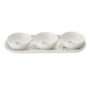 Uzkodu bļodu komplekts ar palāti PORTMEIRION SOPHIE CONRAN Mistletoe Set of 4