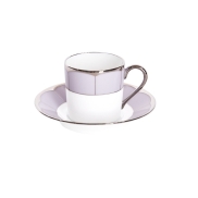 Tase ar apakštasi HAVILAND ILLUSION 70ml, coffee LAVANDE