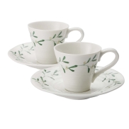 Espresso tases ar apakštasēm PORTMEIRION SOPHIE CONRAN Mistletoe Set of 4
