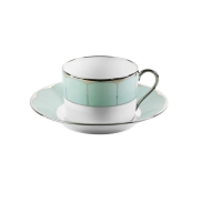 Tējas tase ar apakštasi HAVILAND ILLUSION 140ml MENTHE