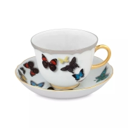 Tējas tase ar apakštasi VISTA ALEGRE LACROIX BUTTERFLY PARADE
