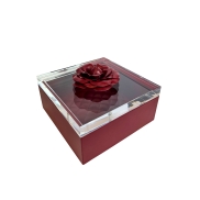 Lādīte ar vāku GIOBAGNARA FLEUR ROSE DIAMONDS LARGE cherry/cherry