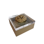 Lādīte ar vāku GIOBAGNARA FLEUR CAMELIA DIAMONDS LARGE taupe/taupe