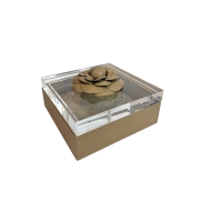 Lādīte ar vāku GIOBAGNARA FLEUR CAMELIA DIAMONDS SMALL taupe/taupe