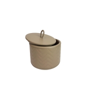 Lādīte ar vāku GIOBAGNARA JANA HERRINGBONE ROUND SMALL taupe