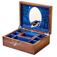 Muzikāla rotaslietu lādīte WOLF BALLET SWAN LAKE  Walnut Wood