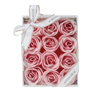 Dāvanu komplekts MATHILDE CREATIONS ROSE Pink/White Soap Roses 12 pcs