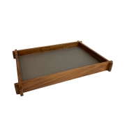 Paplāte GIOBAGNARA STRUCTURA LEATHER & WOOD LARGE smoke/smoke
