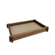 Paplāte GIOBAGNARA STRUCTURA LEATHER & WOOD MEDIUM stone