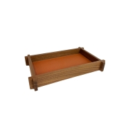 Paplāte GIOBAGNARA STRUCTURA LEATHER & WOOD SMALL siena