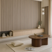 Akustiskais panelis INTELWOOD WOODEN ACOUSTIC PANELS color Siberian oak, on Black Felt