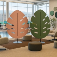 Akustiskais elements SLALOM DAPHNE CALADIUM XL Quartz Rose 940 Ecofelt+Jungle Green 31 Petfelt 80x180cm