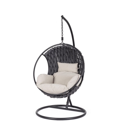 Šūpuļkrēsls ar spilvenu ANDREA BIZZOTTO GALAPAGOS BLACK seat 107x113xh65 cm