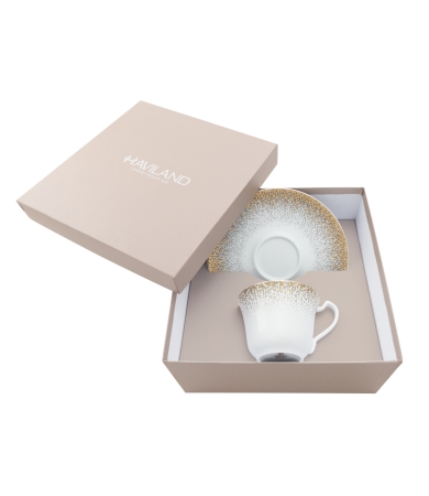 Tase ar apakštasi HAVILAND SOUFFLE D`OR 380ml, cappuccino