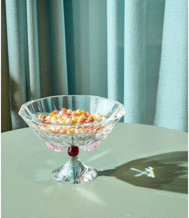 Bļoda uz kājas REFLECTIONS COPENHAGEN AMIRA SMALL  Clear/Rose/Red