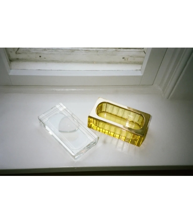 Rotaslietu lāde REFLECTIONS COPENHAGEN WHITE HEART TRINKET  White/Clear/Yellow/Brass