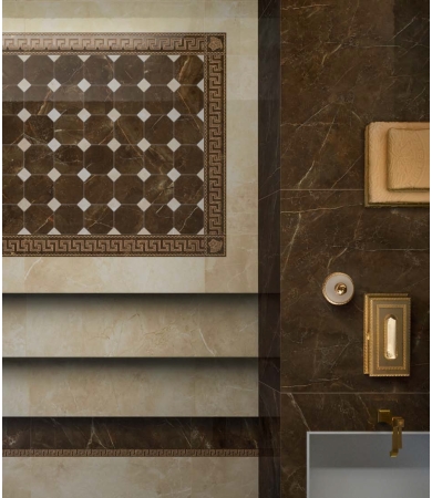 Porcelāna mozaīka VERSACE CERAMICS EMOTE OTTAGONO PULPIS MARRONE/CREMA LUX