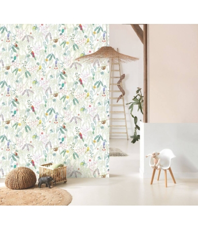 Tapetes CASADECO ONCE UPON A TIME 2 TROPICAL FOREST Multico fond blanc