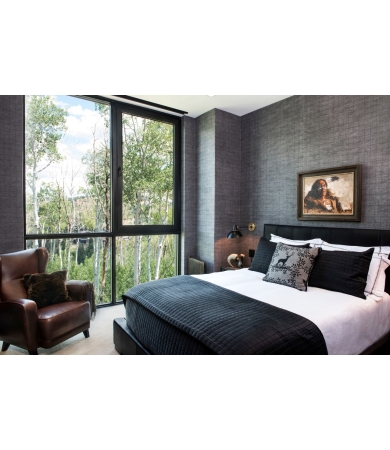 Tapetes PHILLIP JEFFRIES SAVILE SUITING PLAID Antique on Grey