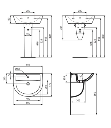 Izlietne IDEAL STANDARD EUROVIT