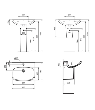 Izlietne IDEAL STANDARD I.LIFE A