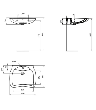 Izlietne IDEAL STANDARD MAIA