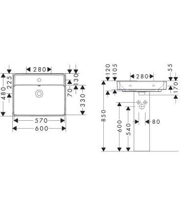 Izlietne HANSGROHE XANUIA Q