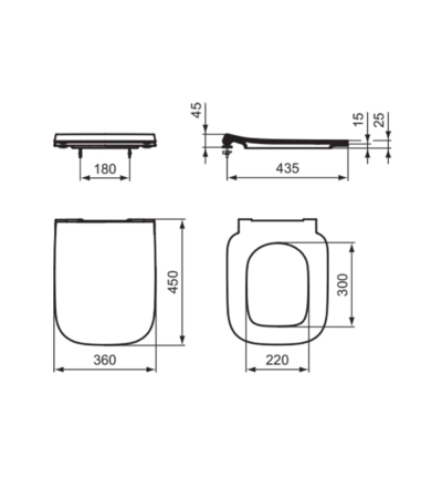 Klozetpoda vāks IDEAL STANDARD I.LIFE A Soft close