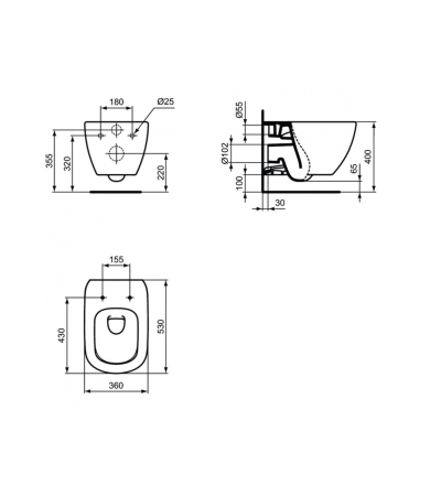 Klozetpods IDEAL STANDARD TESI Aqua Blade