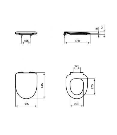 Klozetpoda vāks IDEAL STANDARD I.LIFE A Balts/SC