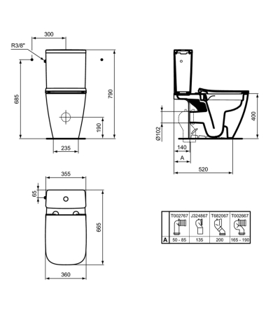 Skalojamā kaste IDEAL STANDARD I.LIFE A 4.5/3 L