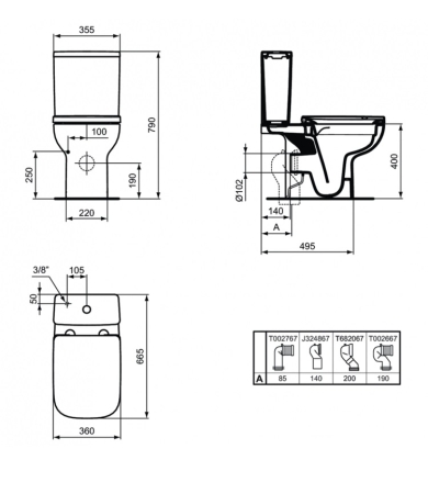 Klozetpods IDEAL STANDARD I.LIFE A RIMLESS+