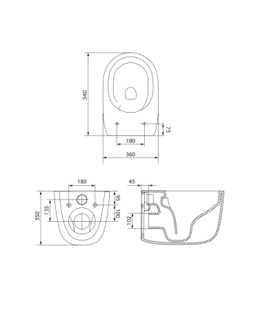 Klozetpods MEISSEN KERAMIK KONTRA  Flush Stream