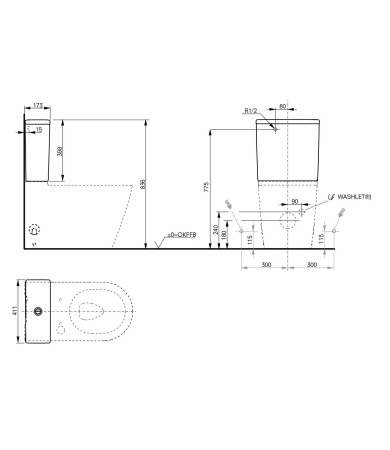 Skalojamā kaste TOTO RP 3/4.5 L