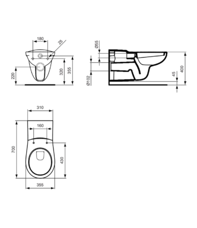 Klozetpods IDEAL STANDARD CONTOUR 21