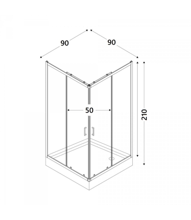 Dušas kabīne NEW TRENDY SUVIA BLACK 90x90x201 MARO
