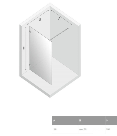 Dušas siena NEW TRENDY AVEXA Walk-In Active Shield