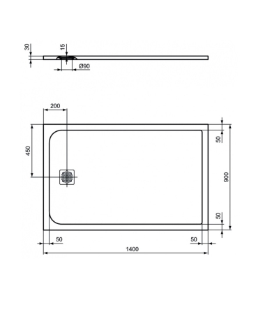Dušas paliktnis IDEAL STANDARD ULTRA FLAT S Pure White