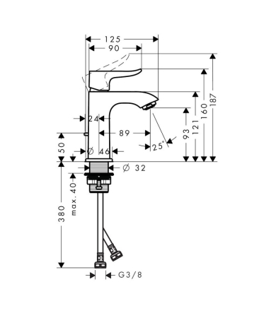 Jaucējkrāns HANSGROHE METRIS 100
