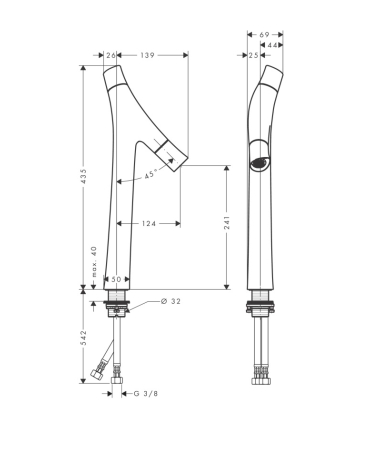 Jaucējkrāns AXOR STARCK ORGANIC
