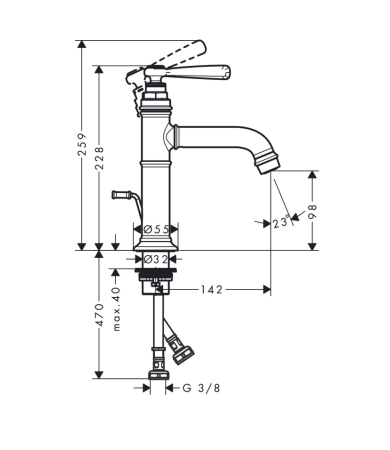 Jaucējkrāns AXOR MONTREUX