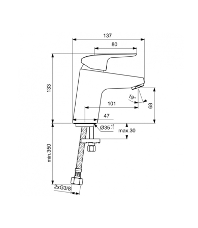 Jaucējkrāns IDEAL STANDARD CERAFLEX