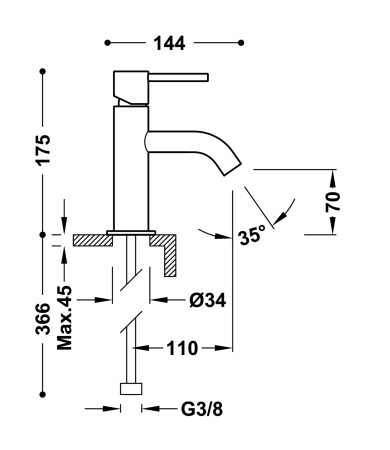 Jaucējkrāns TRES STUDY Rose Gold 24K