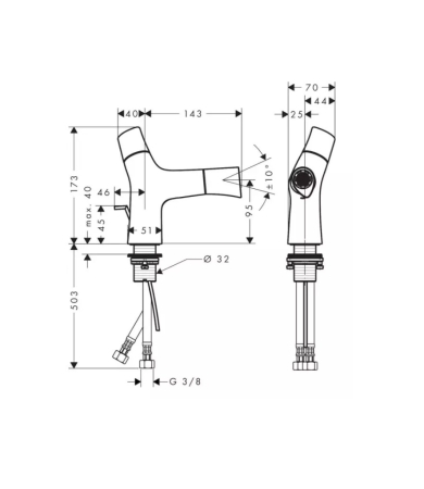 Jaucējkrāns AXOR STARCK ORGANIC