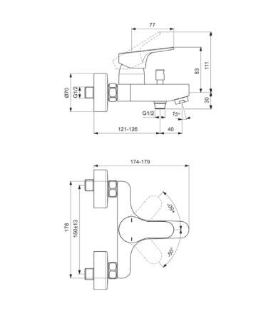 Jaucējkrāns IDEAL STANDARD CERABASE