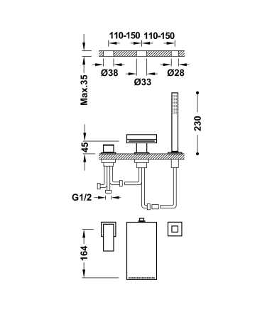 Jaucējkrāns TRES CUADRO
