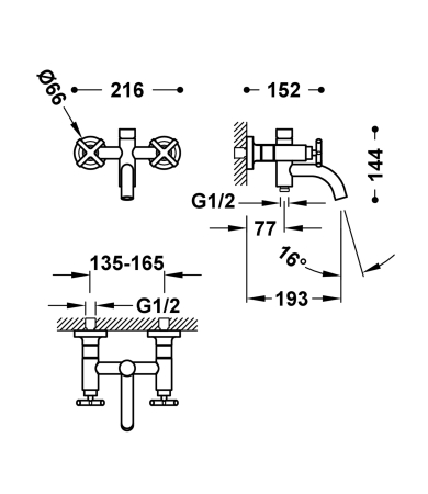 Jaucējkrāns TRES MONTBLANC Matt Rose Gold 24K