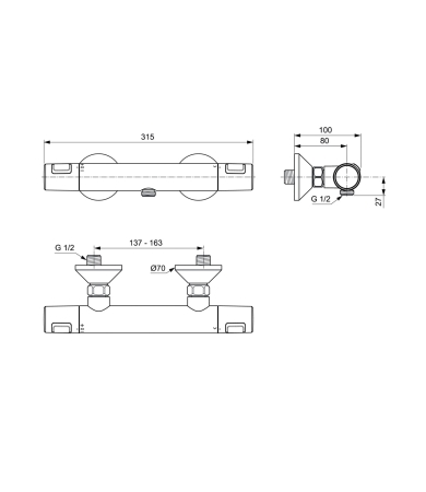 Jaucējkrāns IDEAL STANDARD CERATHERM T25